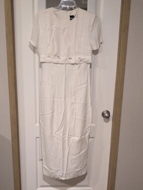 White Cropped Top Dress